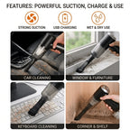 120W Powerful Suction Wet and Dry Cordless Mini Vacuum Cleaner with USB Charging