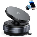 Magnetic Car Phone Holder mounted on dashboard with smartphone