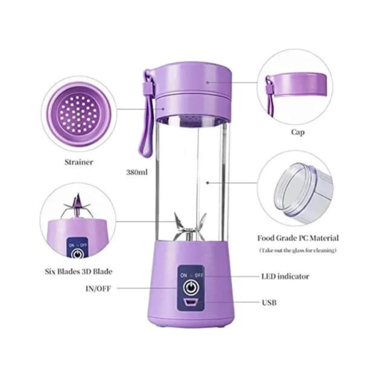 Mini smoothie maker with 6 stainless steel blades