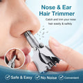 Safe and easy-to-use manual nose and ear hair trimmer, quiet operation for convenient grooming.