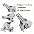 Sharp precision design stainless steel manual nose hair trimmer, durable for thousands of uses.