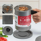 Stainless Steel Kitchen Oil Container filtering fried food debris and cooking oil